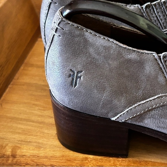 FRYE Eleanor Western Shootie Gray Oiled Leather Boots / Ankle Booties | … - Picture 6 of 12